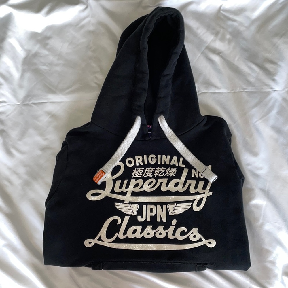 Superdry Japan Women’s Black Pullover Graphic Hoodie